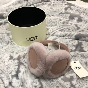 Ugg real fur dyed shearling sheep skin earmuffs